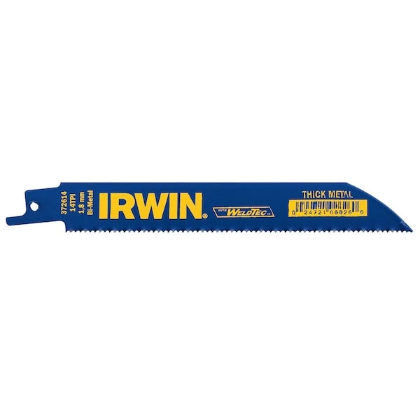 Irwin WeldTec 6 In. Bi-Metal Reciprocating Saw Blade 14 TPI 5 Pk