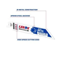 Irwin LENOX METALWOLF 6 In. Bi-Metal WAVE EDGE Reciprocating Saw Blade 18 TPI 1 Blade