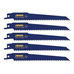 Irwin 6 In. Bi-Metal Reciprocating Saw Blade 6 TPI 5 Pk