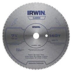 Irwin 7-1/4 In. D X 5/8 In. Steel Circular Saw Blade 140 Teeth 1 Pk
