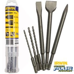 Irwin Speedhammer 6 Piece SDS+ Drill Flat Chisel & Point Bit Set 200 400 5.5-7mm