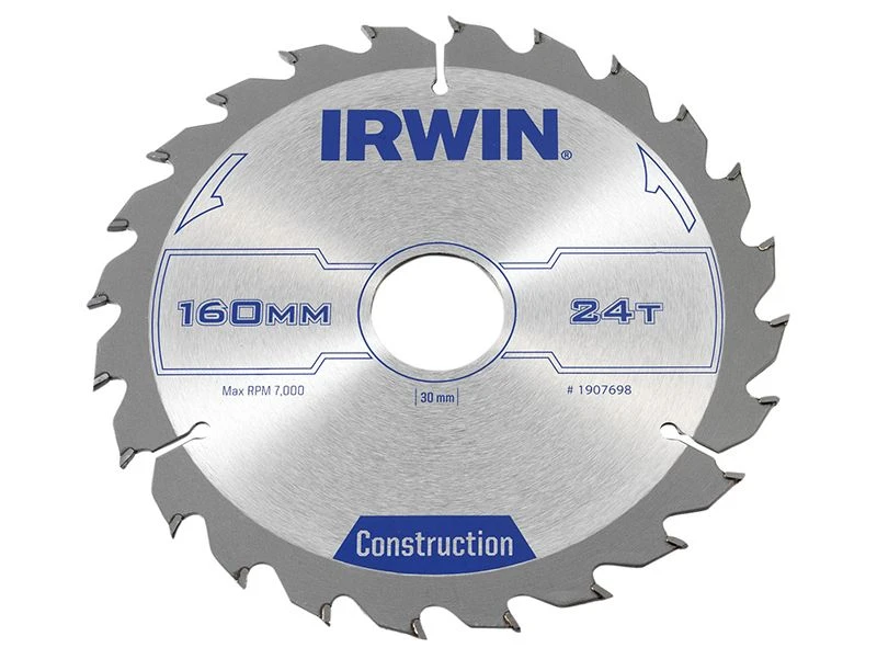 Irwin 1907698 Construction Circular Saw Blade 160 X 30mm X 24T ATB IRW1907698