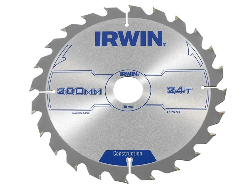 Irwin 1897201 Construction Circular Saw Blade 200 X 30mm X 24T ATB IRW1897201
