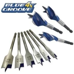 Irwin 9 Piece Blue Groove Stubby Auger Drill Bit + Flat Bit Set 16mm 20mm 25mm