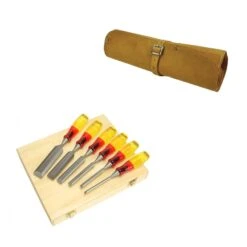 Irwin Marples M373 6 Piece Splitproof Set Chisels 6-50mm Box + Leather Tool Roll