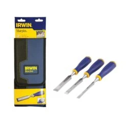 Irwin Marples MS500 Chisels ProTouch Handle Striking Cap Set Of 3 MARS500S3