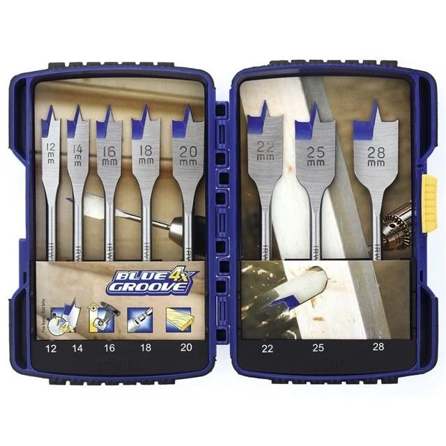 Irwin 14 Piece Power Drill Blue Groove Auger And Flat Bit Set - 4 X Faster Cut - Image 5