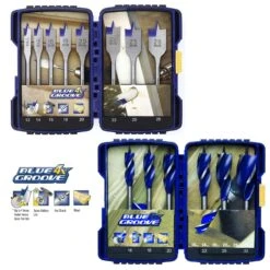 Irwin 14 Piece Power Drill Blue Groove Auger And Flat Bit Set - 4 X Faster Cut