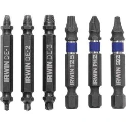 Irwin Screwdriver Bit Set, 6 Pieces, 1/4" Shank