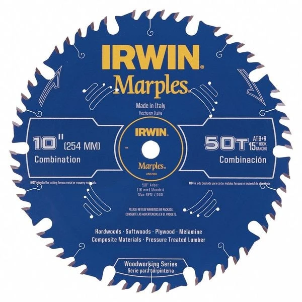 Irwin 10", 50-Teeth Laser Cut Circular Saw Blade, PK3
