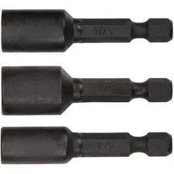 Irwin Nutsetter Set, Steel, Impact Rated, PK3, Shank Style: Hex