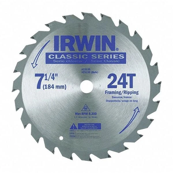 Irwin 7-1/4" Circular Saw Blade, Steel, PK25